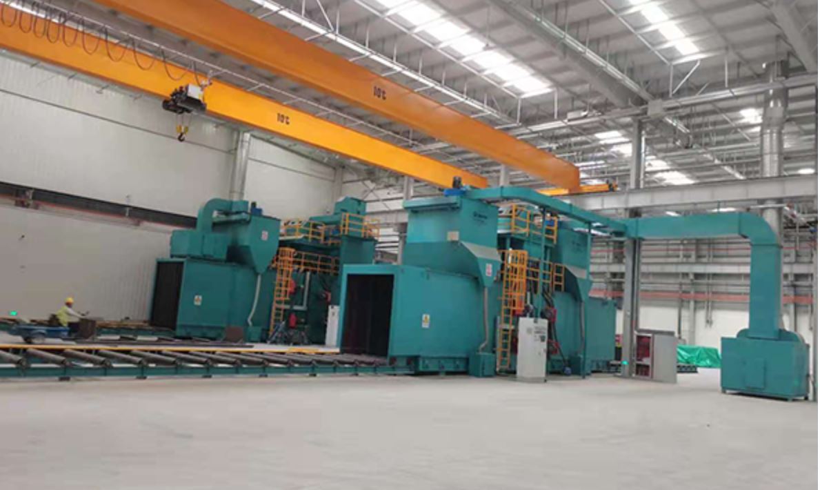 Máy phun bi làm sạch bề mặt Dầm, ống thép